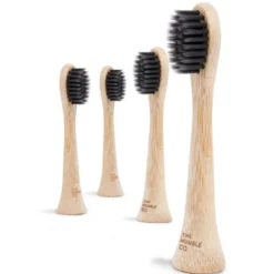 Bambuborsthuvud Sensitive Charcoal till Philips Sonicare, 4-pack