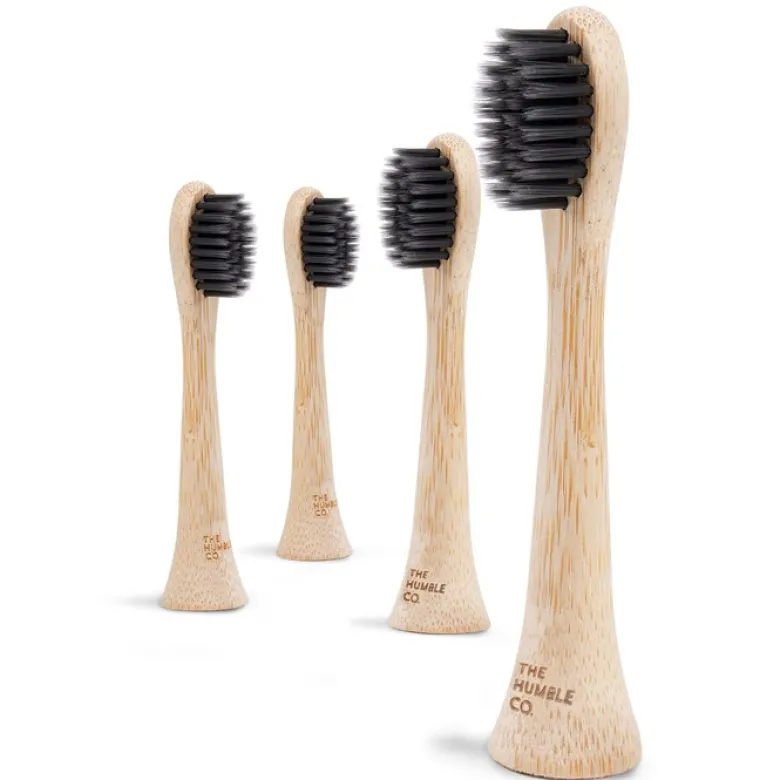 Bambuborsthuvud Sensitive Charcoal till Philips Sonicare, 4-pack