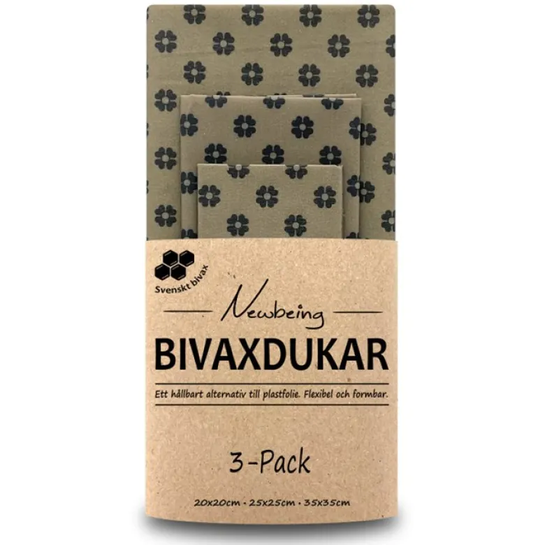 Bivaxdukar Beige Blomma, 3 st