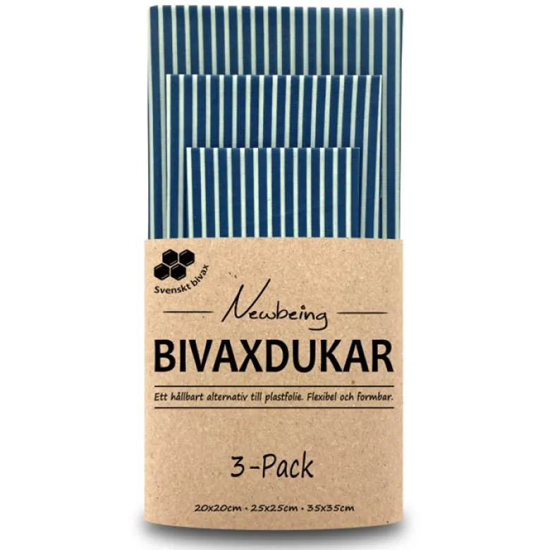 Bivaxdukar Blå Rand, 3 st
