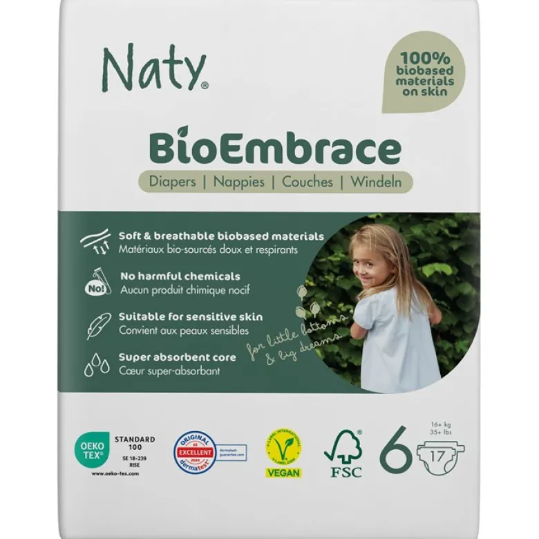 Blöjor BioEmbrace - Storlek 6 (16+ kg), 17 st