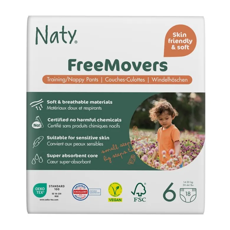 Byxblöjor FreeMovers - Storlek 6 (14-20 kg), 18 st