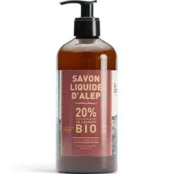 Flytande Aleppotvål - 20% lagerbärsolja, 500 ml