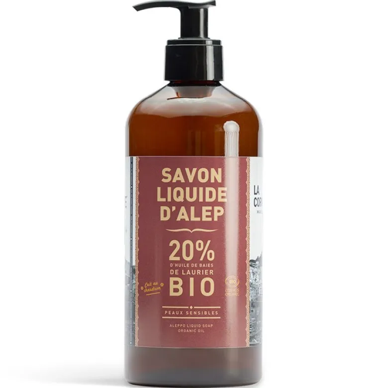 Flytande Aleppotvål - 20% lagerbärsolja, 500 ml
