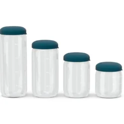 Glasburk med silikonlock - Blue Abyss