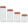 Glasburk med silikonlock - Terracotta