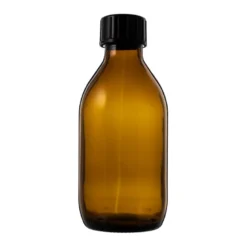 Glasflaska med kapsyl - Brun, 200 ml