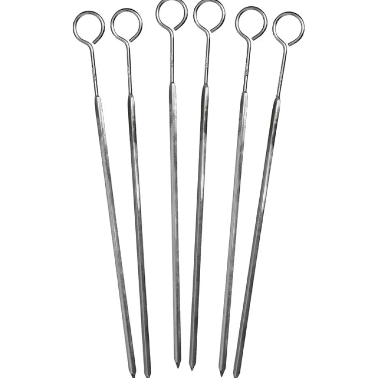 Grillspett Rostfritt stål - 30 cm, 6-pack