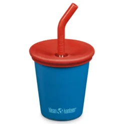 Kids Cup med Sugrörslock - Mykonos Blue, 296 ml