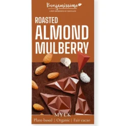 Mylkchoklad med Rostad Mandel & Mullbär, 60 g
