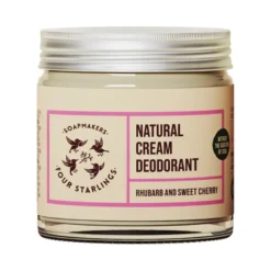 Natural Cream Deodorant Soda Free - Rhubarb & Sweet Cherry, 60 ml