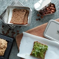 PureLunchBox Rostfri Matlåda 3-i-1 - Rektangulär