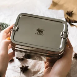 PureLunchBox Rostfri Matlåda 3-i-1 - Rektangulär