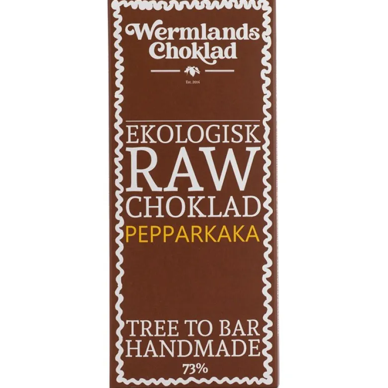 Rawchoklad Pepparkaka 73%, 50 g