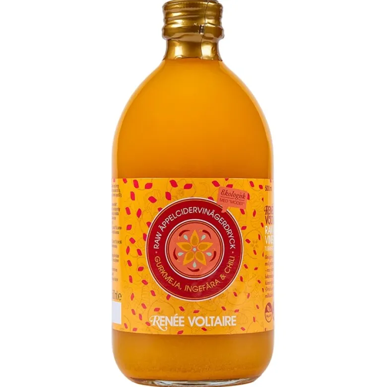 Raw Äppelcidervinägerdryck Gurkmeja, Ingefära & Chili, 500 ml