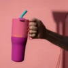 Rise Tumbler med Sugrörslock - Pink Lemonade Kaleidoscope, 1065 ml