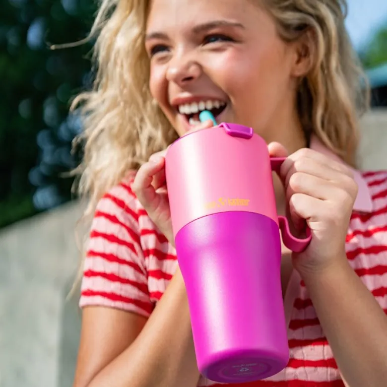 Rise Tumbler med Sugrörslock - Pink Lemonade Kaleidoscope, 769 ml
