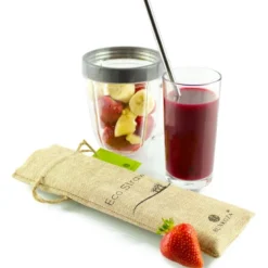 Smoothie Straws, 6 st + Sisalborste