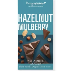 Sockerfri Choklad med Hasselnötter & Mullbär, 60 g