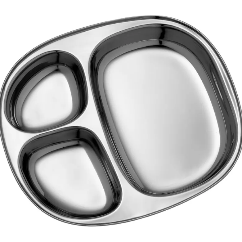 SteelLunchTray Rostfri Tallrik, 3 fack