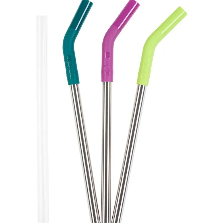 Sugrör Rostfritt stål (Ø 10 mm) - Multi Color, 4 delar