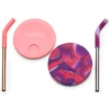 Sugrörslock till Kids Cup - Pink Tie Dye, 2-pack