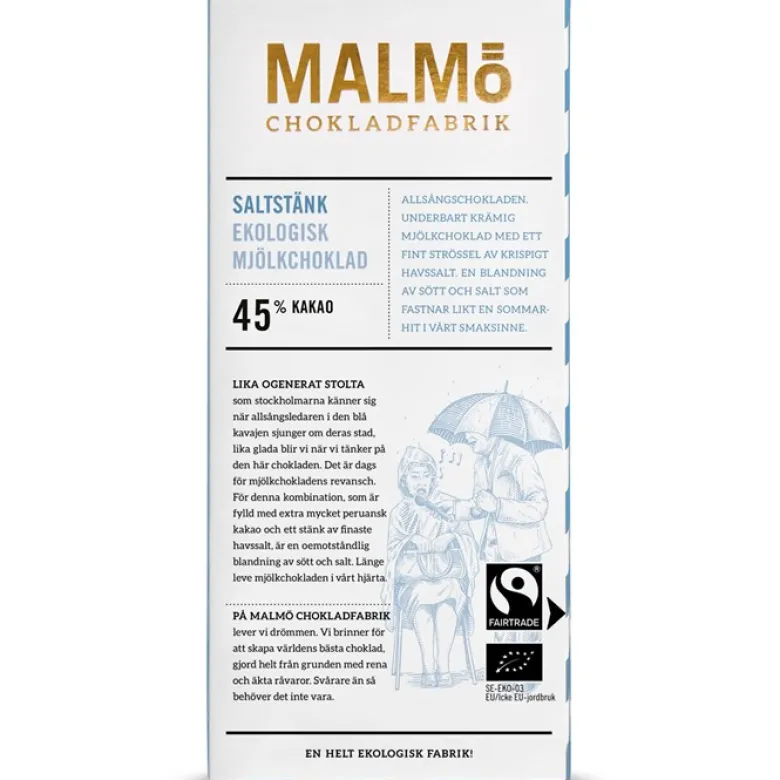 Tegel Mjölkchoklad Saltstänk 45%, 80 g