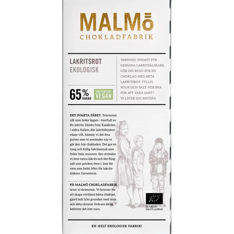 Tegel Mörk Choklad Lakritsrot 65%, 80 g