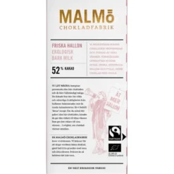 Tegel Mörk Mjölkchoklad Friska Hallon 52%, 80 g