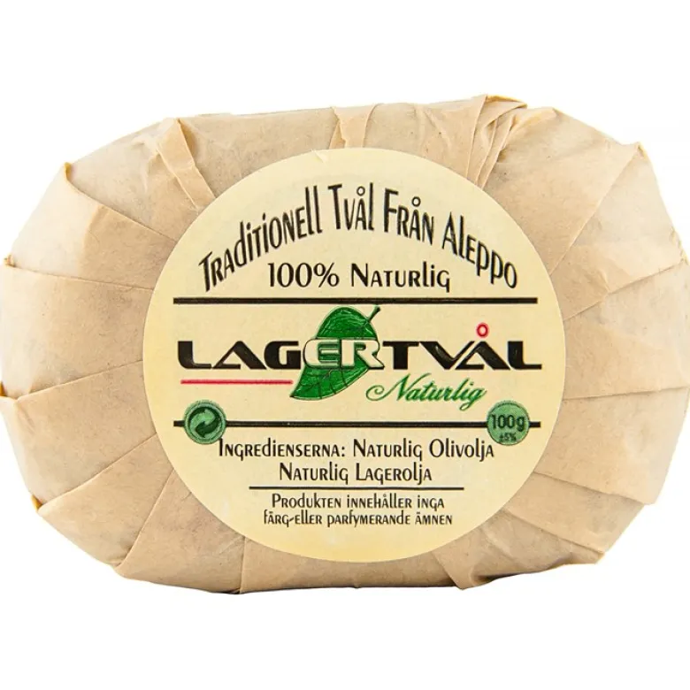 Traditionell Aleppotvål Oval - 8% lagerbärsolja, ca. 125 g
