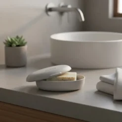 Tvålask med silikonlock, 10 x 8 cm