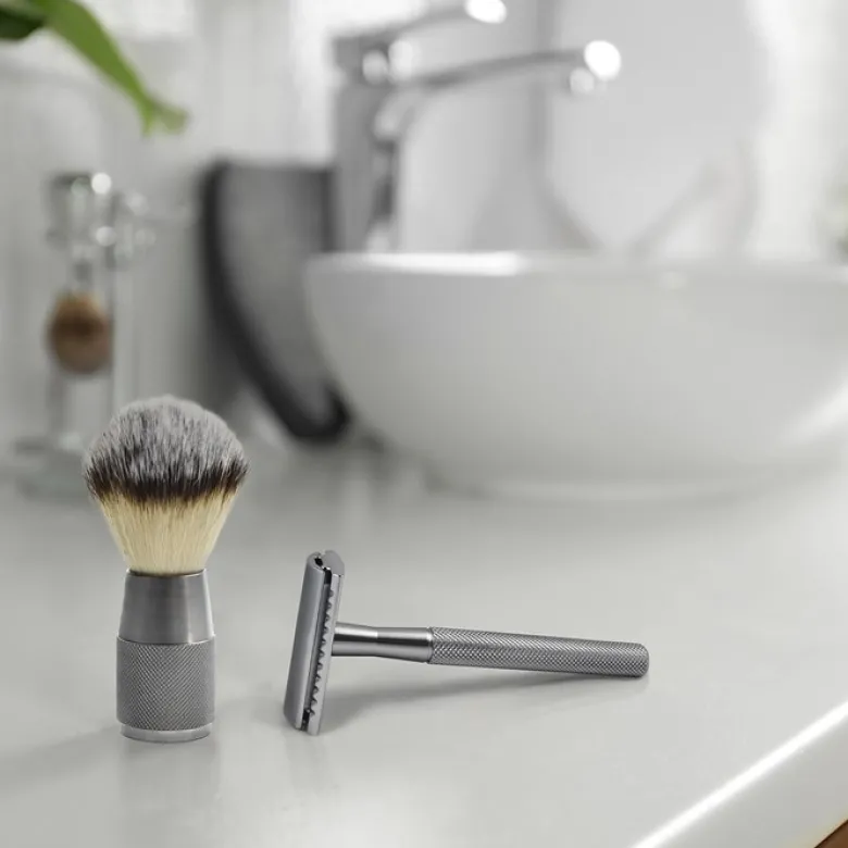 Vegansk Rakborste - Silver