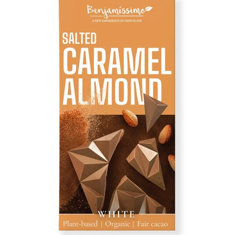 Vit Choklad med Salt Karamell & Mandel, 60 g